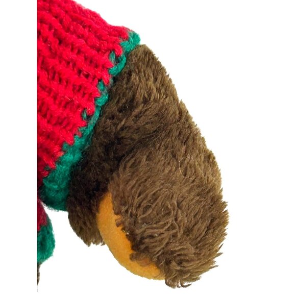 R. Dakin 1973 Vtg Teddy Bear Christmas Sweater Brown 16.5” Moveable Head Limbs - Picture 11 of 14